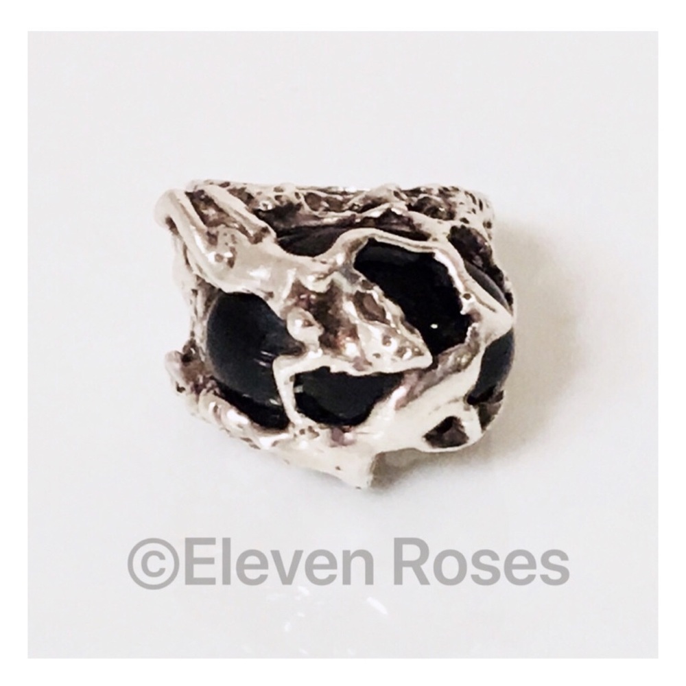Sterling Nude Figures Brutalist Organic Art Ring